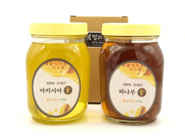 아카시아꽃꿀(1.2kg)+피나무꽃꿀(1.2kg)-1세트